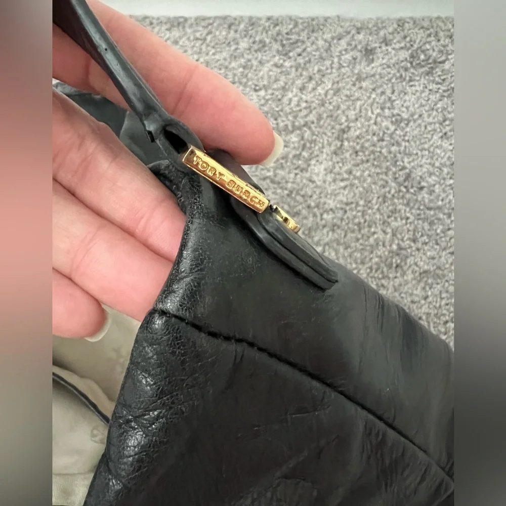 Tory Burch Black Leather Hobo Bag